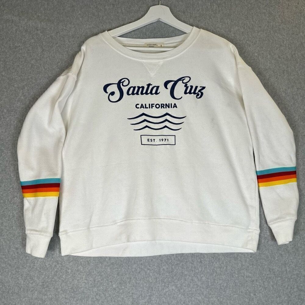 Ocean Drive pullover womens small oversized crewneck santa cruz some stains